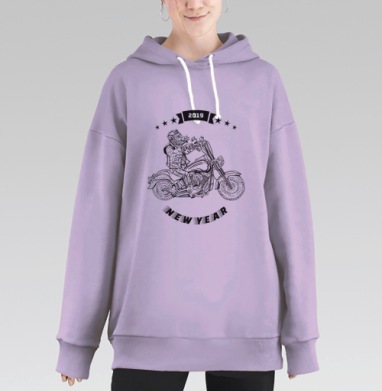 Кабан байкер., Hoodie Long Oversize Fiolet