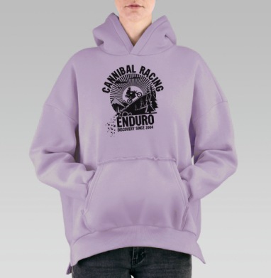 Каннибал рейсинг эндуро, Hoodie Oversize Fiolet, утепленная
