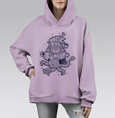 Кок, Hoodie Mono Fiolet, оверсайз, утепленная