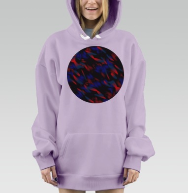 Контрастные блики красного и синего на центре абстракции, Hoodie Mjhigh Dig Mel, Fiolet, утепленная