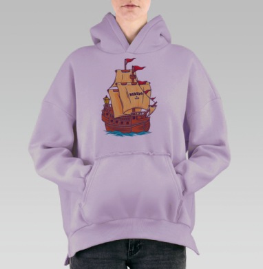 Корабль взрослый, Hoodie Oversize Fiolet, утепленная