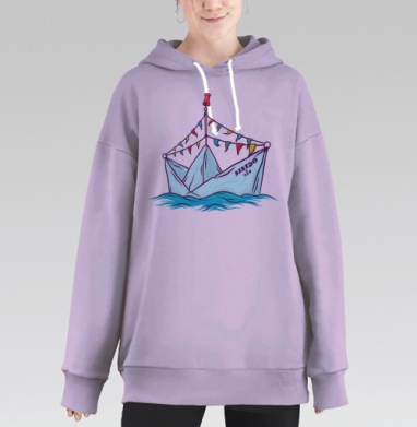 Кораблик детский, Hoodie Long Oversize Fiolet