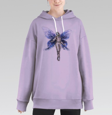 Космическая бабочка, Hoodie Long Oversize Fiolet