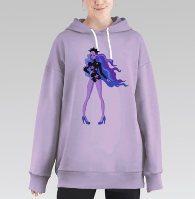 Космическая девушка, Hoodie Long Oversize Fiolet