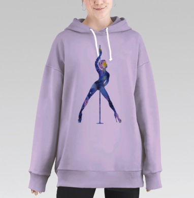 Космический Pole dance, Hoodie Long Oversize Fiolet
