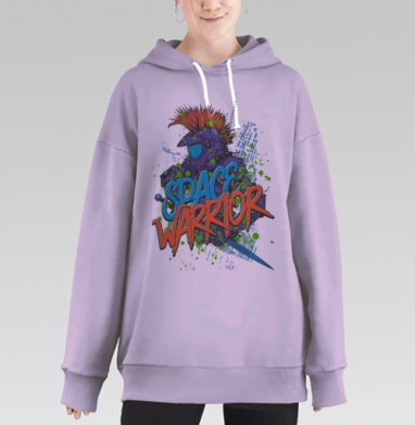 Космический воин, Hoodie Long Oversize Fiolet