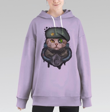 Кот Войны, Hoodie Long Oversize Fiolet