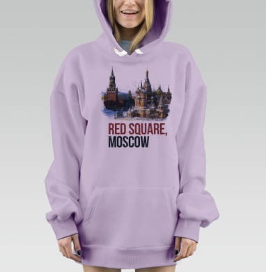 Красная площадь Санкт-Петербурга архитектурный памятник города, Hoodie Mjhigh Dig Mel, Fiolet, утепленная