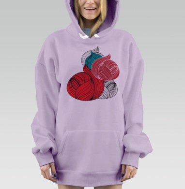 Красно белый бирюзовый абстрактный узор цветов жизни, Hoodie Mjhigh Dig Mel, Fiolet, утепленная