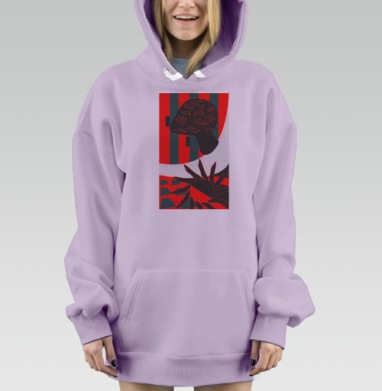 Красные руки борьба с мракобесием, Hoodie Mjhigh Dig Mel, Fiolet, утепленная