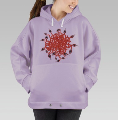 Красный клубок страхов сомнений и противоречий, Hoodie Oversize Fiolet