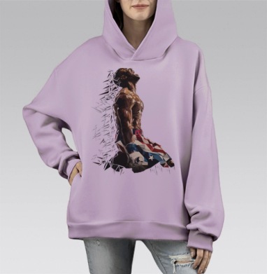 Крид, Hoodie Mono Fiolet, оверсайз, утепленная