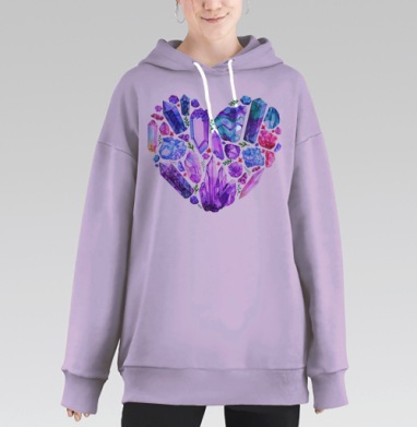 Кристальное сердце, Hoodie Long Oversize Fiolet