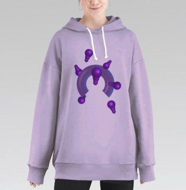 Лампочки, Hoodie Long Oversize Fiolet