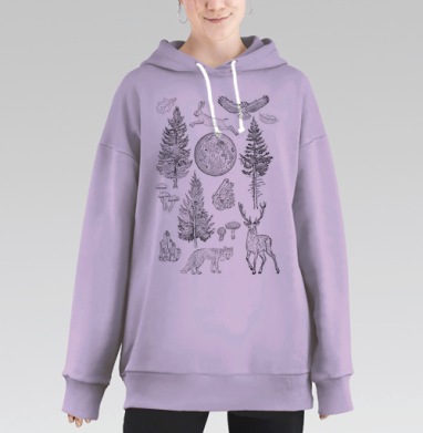 Лесная магия, Hoodie Long Oversize Fiolet