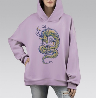 Лесной, Hoodie Mono Fiolet, оверсайз, утепленная