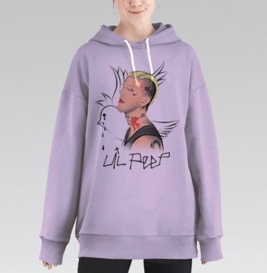 Лил Пип Lil Peep, Hoodie Long Oversize Fiolet