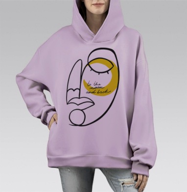 Линия судьбы, Hoodie Mono Fiolet, оверсайз, утепленная