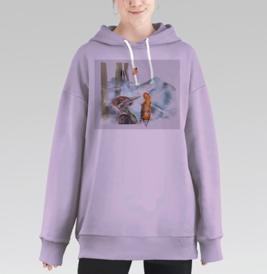 Лиса и дятел, Hoodie Long Oversize Fiolet