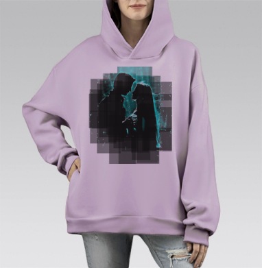 Лямур, Hoodie Mono Fiolet, оверсайз, утепленная