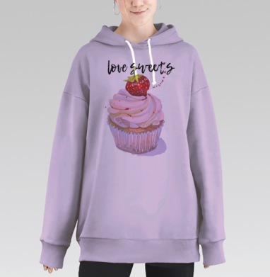 Люблю сладенькое, Hoodie Long Oversize Fiolet