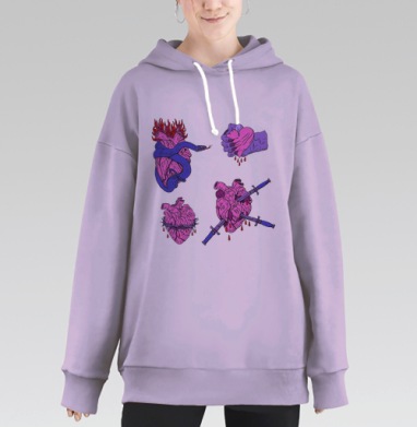 Любовь зла., Hoodie Long Oversize Fiolet