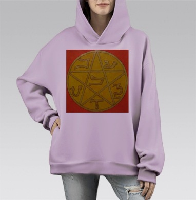 Магический любовный талисман, Hoodie Mono Fiolet, оверсайз, утепленная