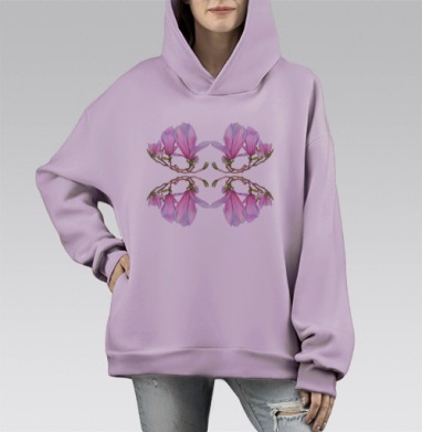 Магнолия, Hoodie Mono Fiolet, оверсайз, утепленная
