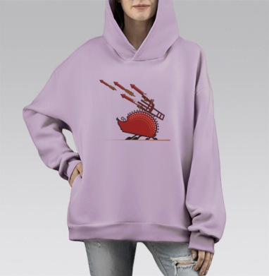 Маленький фейерверк, Hoodie Mono Fiolet, оверсайз, утепленная
