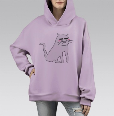 Мартел Котэ, Hoodie Mono Fiolet, оверсайз, утепленная