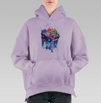 Машина, Hoodie Oversize Fiolet, утепленная