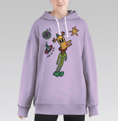 Мечтаю о звезде, Hoodie Long Oversize Fiolet