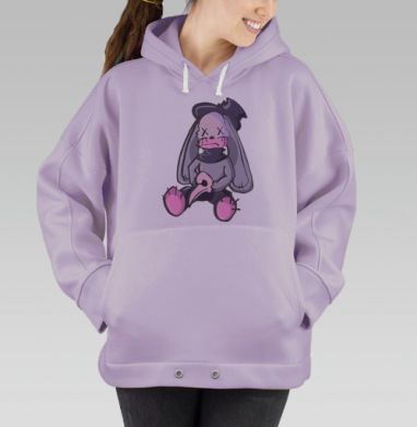 Милая плюшевая зайка с маской чумного доктора на лапах, Hoodie Oversize Fiolet