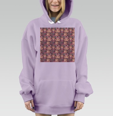 Милый коровёнок с букетом в новогодней шапке 2021, Hoodie Mjhigh Dig Mel, Fiolet, утепленная