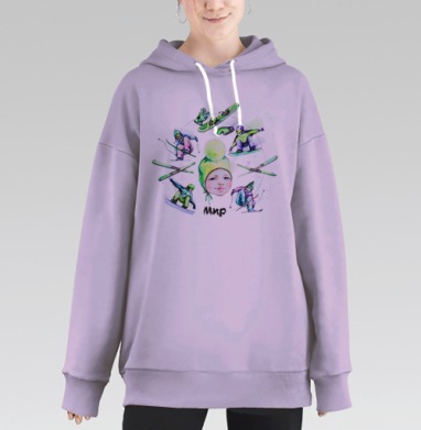 Мир, Hoodie Long Oversize Fiolet