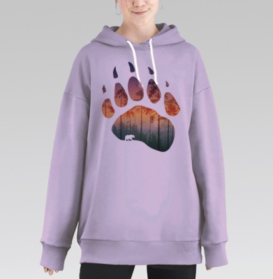 Мишка в лесу, Hoodie Long Oversize Fiolet