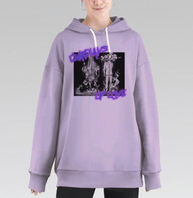 Мистический охранник любви с неоновыми элементами охранник любви, Hoodie Long Oversize Fiolet