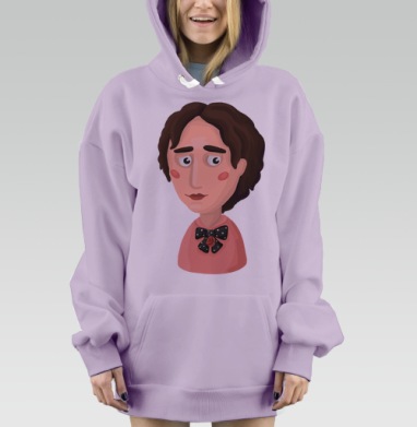 Молодой человек с бантом и задумчивым выражением лица, Hoodie Mjhigh Dig Mel, Fiolet, утепленная