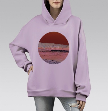 Море-Аморе, Hoodie Mono Fiolet, оверсайз, утепленная