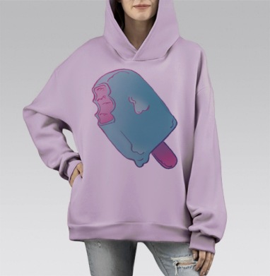 Морожено, Hoodie Mono Fiolet, оверсайз, утепленная