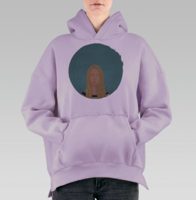 Морской дзен, Hoodie Oversize Fiolet, утепленная