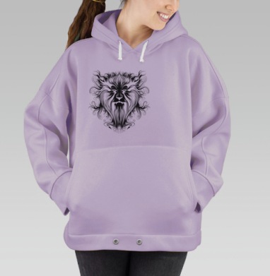 Мощный огненный лев символ внутреннего пламени, Hoodie Oversize Fiolet