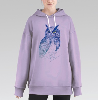 Мудрый филин, Hoodie Long Oversize Fiolet