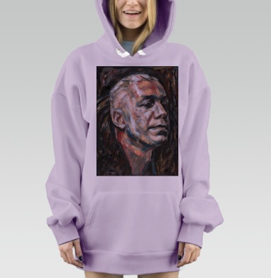 Мужской портрет в динамичных красках и глубоком выражении лица, Hoodie Mjhigh Dig Mel, Fiolet, утепленная