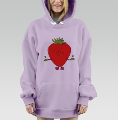 Мультяшная клубника, Hoodie Mjhigh Dig Mel, Fiolet, утепленная
