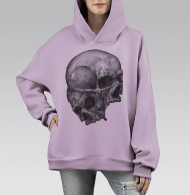 Мутация, Hoodie Mono Fiolet, оверсайз, утепленная