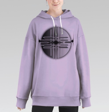 Музыкальный цифровой звук и волны в монохроме для, Hoodie Long Oversize Fiolet