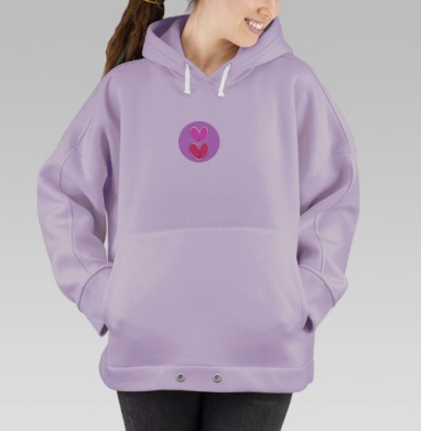 Нежные розовые сердца символ любви на фоне, Hoodie Oversize Fiolet