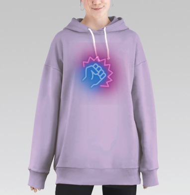 Неоновый удар, Hoodie Long Oversize Fiolet