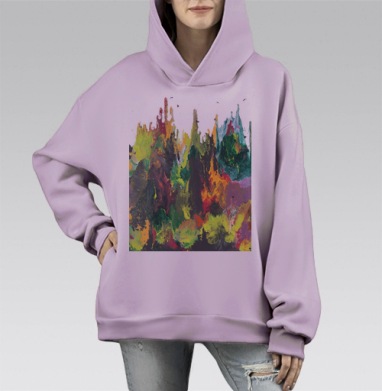 Норвежский лес, Hoodie Mono Fiolet, оверсайз, утепленная